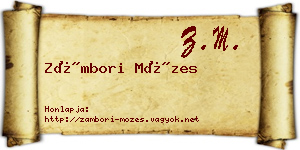 Zámbori Mózes névjegykártya